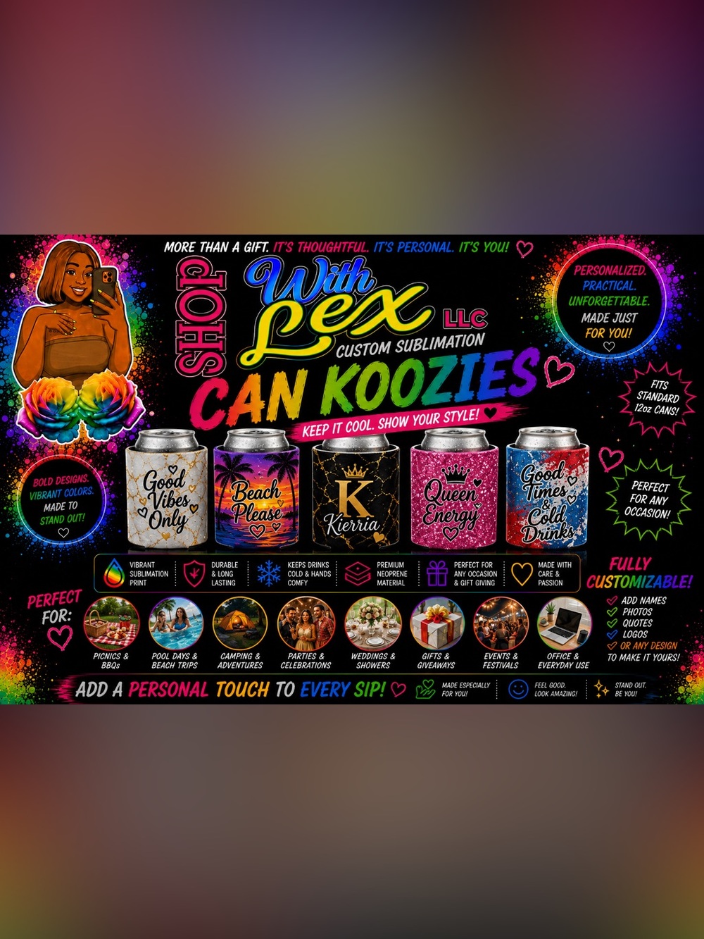 🥤 Custom Sublimation Can Koozies
